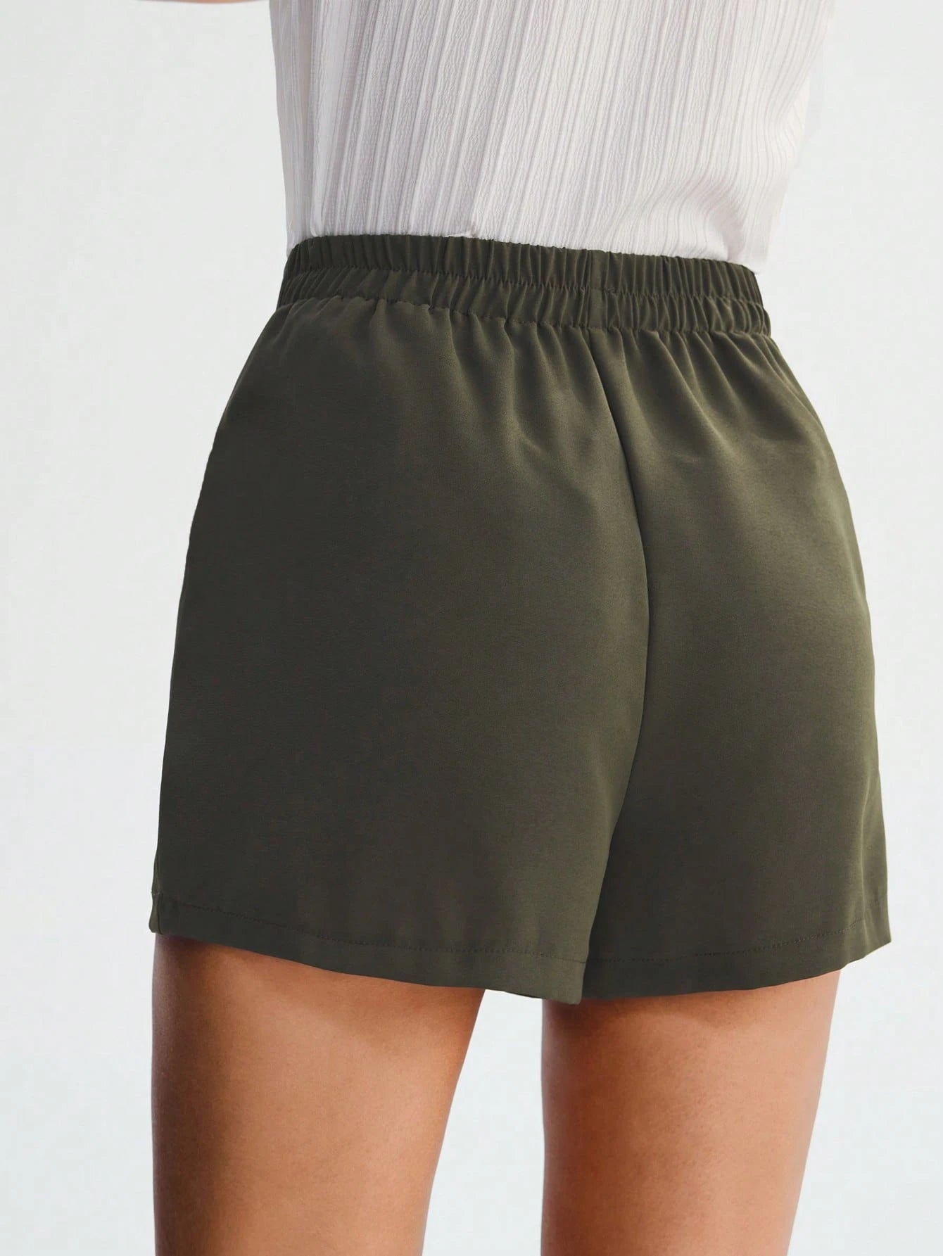 Wildy Solid Knot Front Wide Leg Shorts