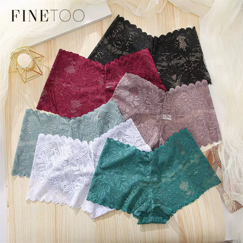 3Pcs/Set Lace Boyshort Panties Women Low-Rise Floral Underwear S-XL Girls Sexy Panties Ladies Lace Underpants Lingerie