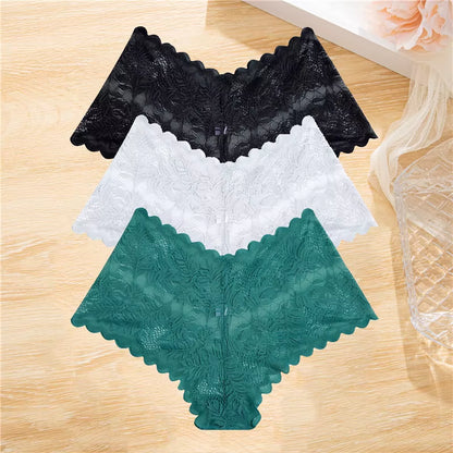 3Pcs/Set Lace Boyshort Panties Women Low-Rise Floral Underwear S-XL Girls Sexy Panties Ladies Lace Underpants Lingerie