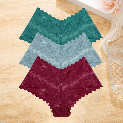 3Pcs/Set Lace Boyshort Panties Women Low-Rise Floral Underwear S-XL Girls Sexy Panties Ladies Lace Underpants Lingerie