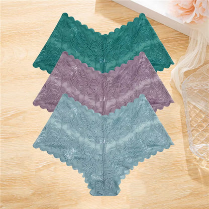 3Pcs/Set Lace Boyshort Panties Women Low-Rise Floral Underwear S-XL Girls Sexy Panties Ladies Lace Underpants Lingerie